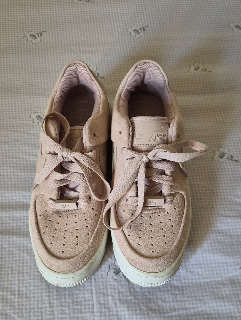 Nike AF-1 Pink Suede Low-Top Sneakers